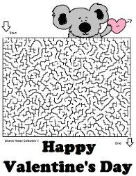 Happy Valentine's Day Maze For School Koala With Heart